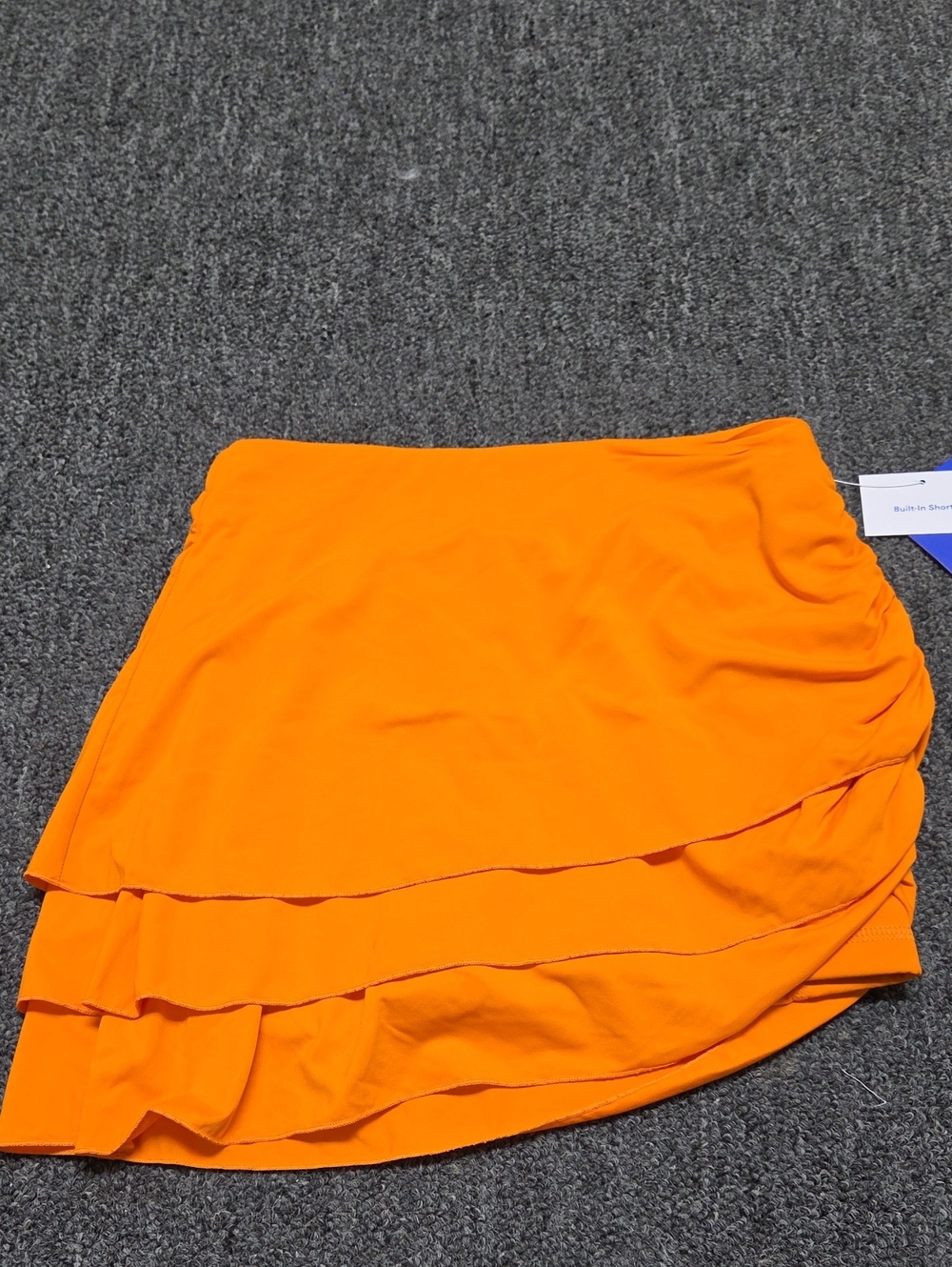 (#2C) JoyLab Bright Orange Tiered Ruffle Mini Skirt